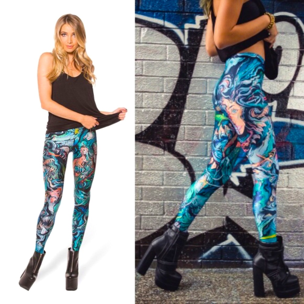 BlackMilk Clothing sketches of a merman leggings